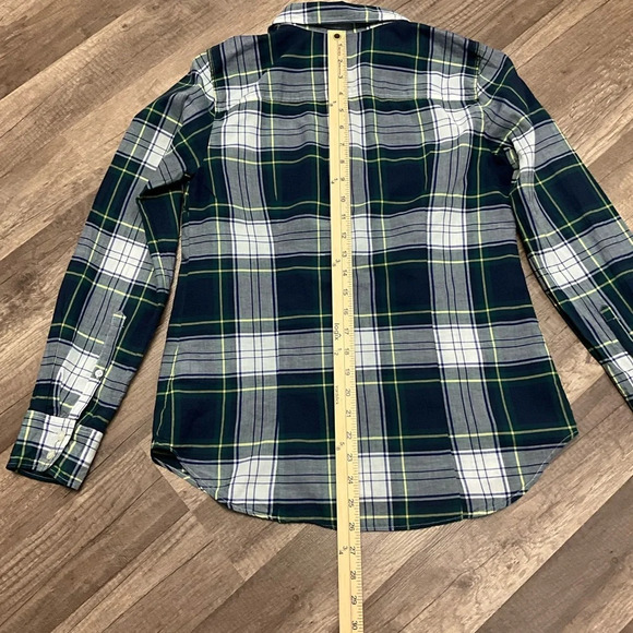 J. Crew Women’s Blue Green Lightweight Plaid Button Up Long Sleeve Shirt SMALL - Picture 9 of 9